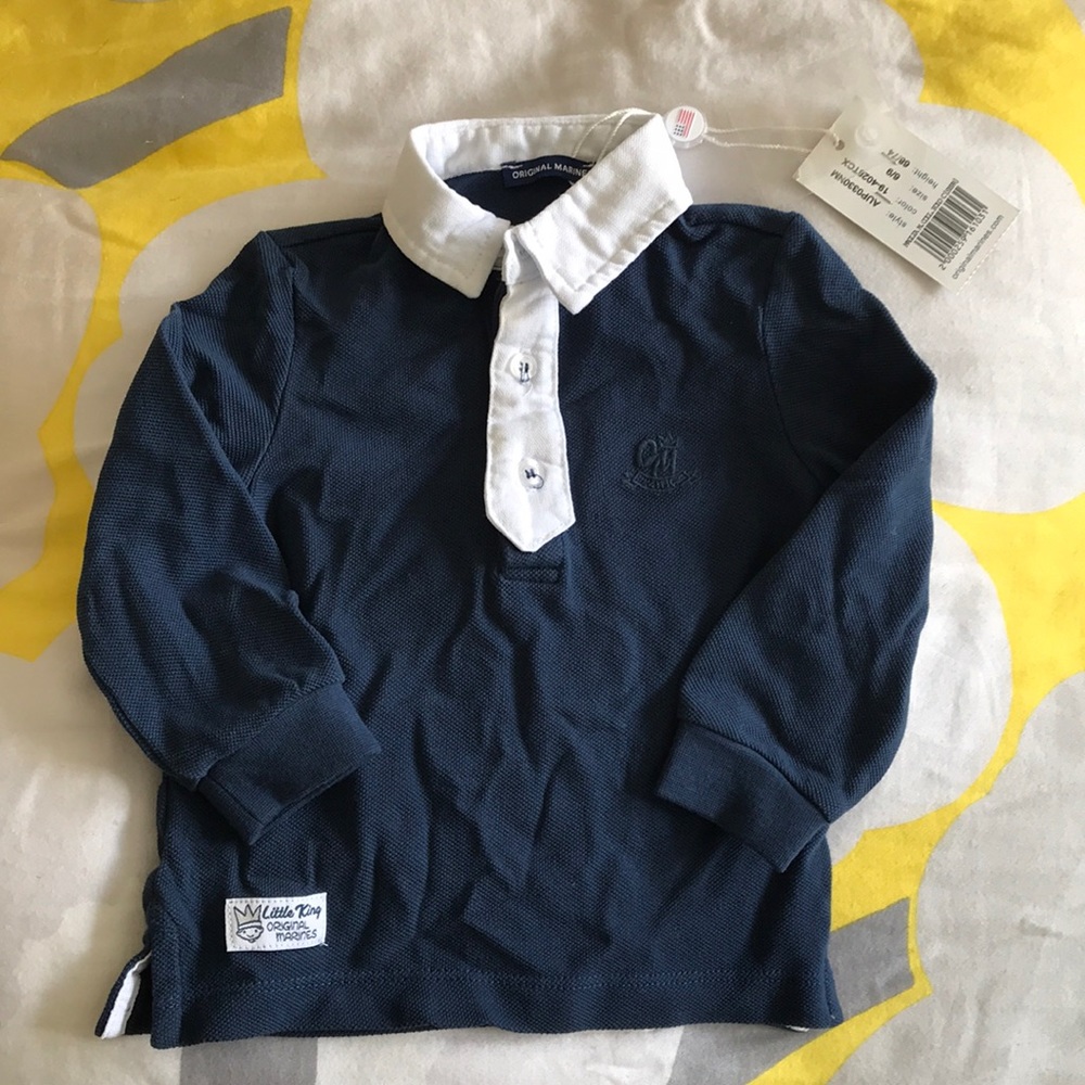 Original Marines baby boy navy cotton polo shirt